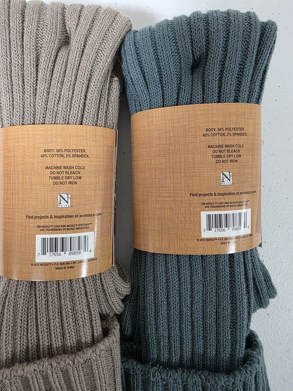 🍂🧦🤎 NWT Boot Socks Bundle 2 Pair Ribbed Knit Button Trim Taupe/Teal Cozy Fall